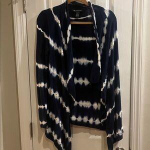 INC International Concepts Women's Navy and White Cardigan
